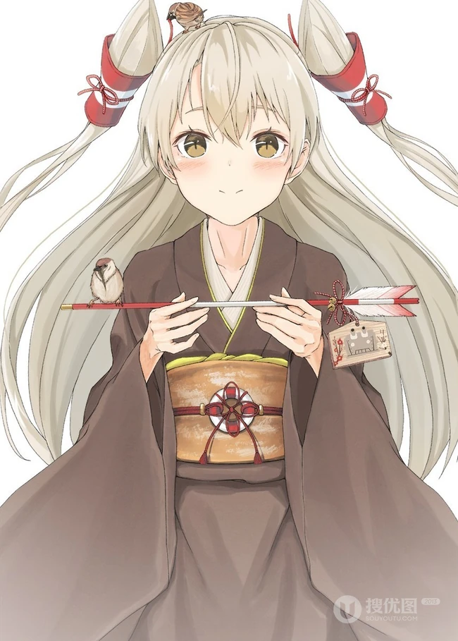 可爱动人穿和服的动漫少女图片