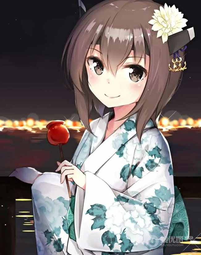 可爱动人穿和服的动漫少女图片