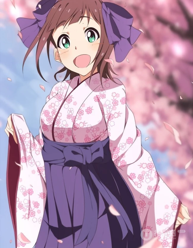 可爱动人穿和服的动漫少女图片
