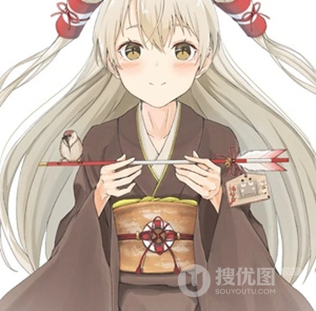 可爱动人穿和服的动漫少女图片