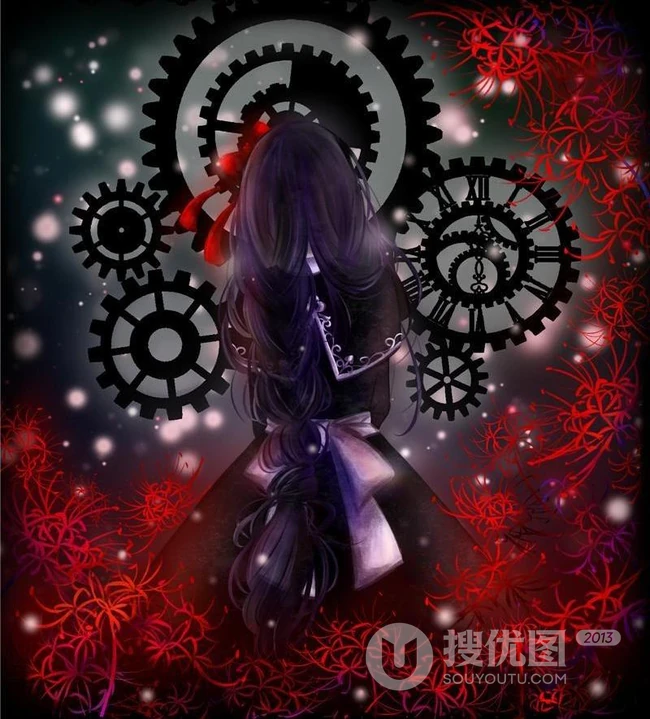 彼岸花动漫图片-彼岸花开无叶，彼岸叶生无花