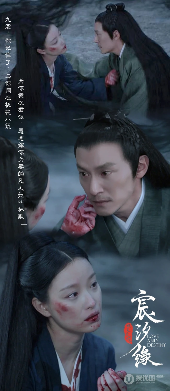电视剧《宸汐缘》九宸，桃林小仙带文字凄美剧照