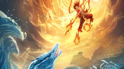 动漫《哪吒之魔童降世》变身哪吒VS小哪吒高清壁纸图片