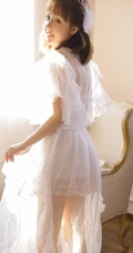清纯白纱轻纱装女生气质时尚唯美室内写真图片