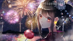 2019年8月下旬精美动漫和服美女日历壁纸图片