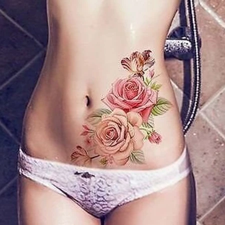 气质个性唯美适合女生腹部位置的纹身图案