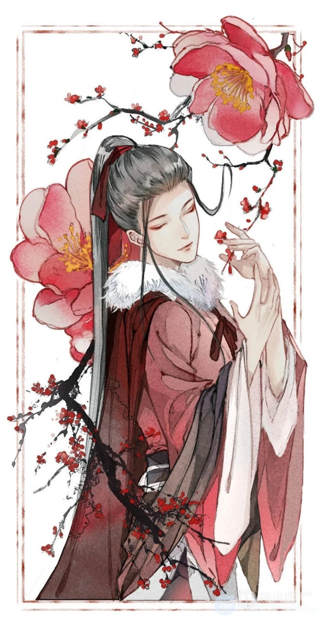 古代好看的美男子，唯美古风俊俏美男子与花同影图片