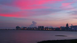 唯美夕阳下的大海，海边等好看景色风景壁纸图片