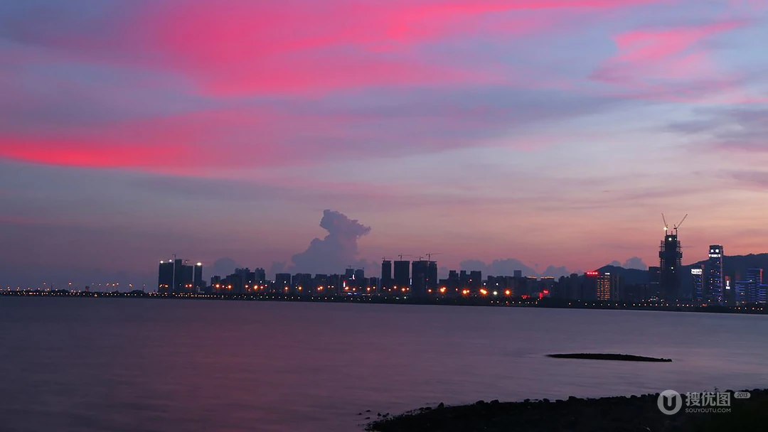 唯美夕阳下的大海，海边等好看景色风景壁纸图片