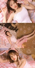 化妆中的可爱女生少女肩带背心睡裤室内写真图集
