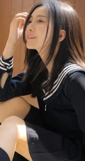 学日文的日系清新制服短裙女生教室唯美室内写真