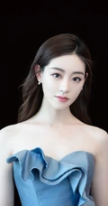 祝绪丹气质棚拍写真，蓝色礼裙连衣短裙柔美动人