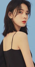 陈瑶唯美好看黑衣白裤黑白写真大图