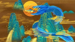 唯美好看的凤凰，孔雀，龙，长城等中国风壁纸图片