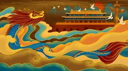 唯美好看的凤凰，孔雀，龙，长城等中国风壁纸图片