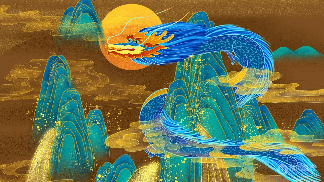唯美好看的凤凰，孔雀，龙，长城等中国风壁纸图片