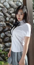 紧身制服短裙匀称少女徐微微户外公园气质写真图集