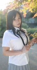 紧身制服短裙匀称少女徐微微户外公园气质写真图集