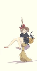 魔女宅急便动漫人物纯手绘卡通简约手机壁纸