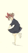 魔女宅急便动漫人物纯手绘卡通简约手机壁纸
