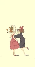 魔女宅急便动漫人物纯手绘卡通简约手机壁纸