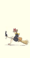魔女宅急便动漫人物纯手绘卡通简约手机壁纸