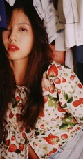 蔡文静草莓短袖装高清近镜头甜美动人写真图片