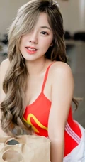 泰国修身女生kkaimuk气质紧身麦当劳背心气质写真图片