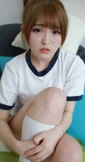 戴眼镜的可爱线条感少女小七制服短裤白袜室内写真