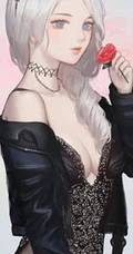 二次元动漫女生、气质女生插画图片，看对眼的刹那瞬间