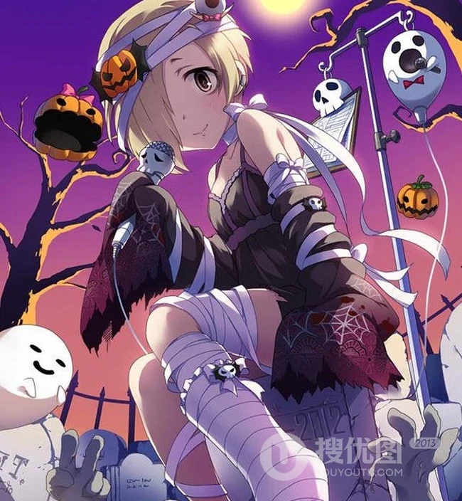 动漫《偶像大师灰姑娘女孩》黄短发红眼睛少女白坂小梅图集