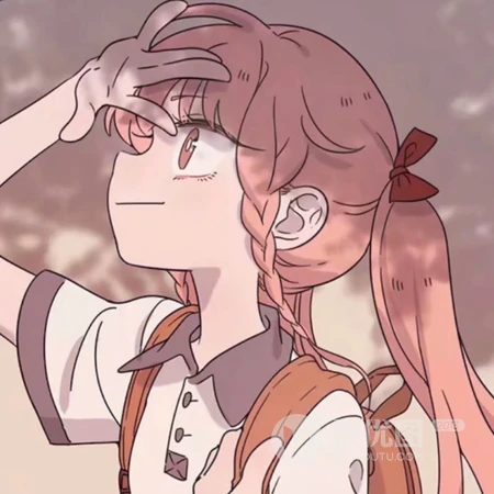 粉色系清新女生废柴狐阿桔可爱呆萌二次元好看头像