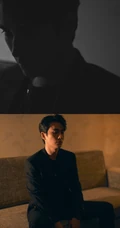 朱一龙帅气西装居家室内写真，在沙发上眼神表情动作多样