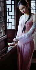 古装女生姚梦琪复古风庭园院落深闺室内唯美写真图片