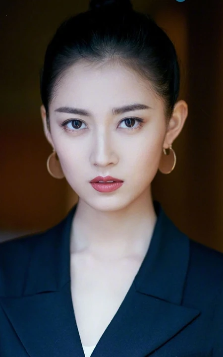 陈钰琪大背梳丸子头化身女强人，职场制服装利落干练