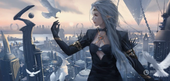 女生武士骑士，wlop大神动漫女生武士图片作品