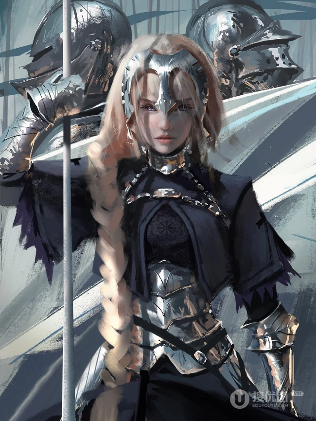 女生武士骑士，wlop大神动漫女生武士图片作品
