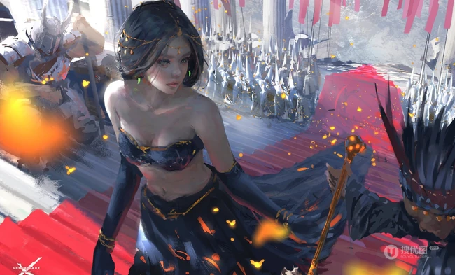 女生武士骑士，wlop大神动漫女生武士图片作品
