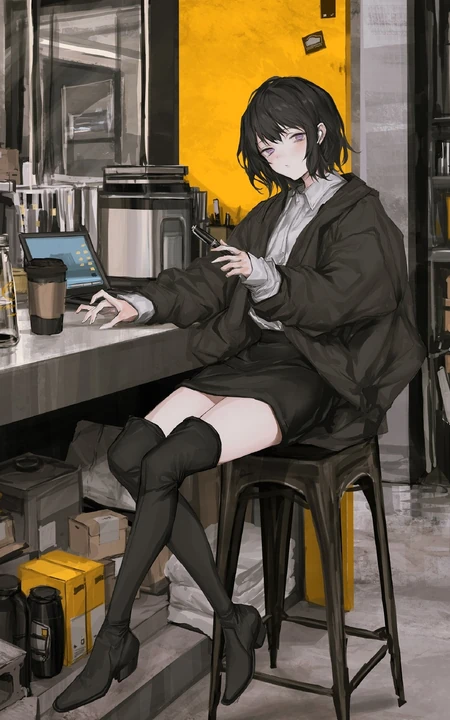 动漫短裤，短裙，袜装少女CG人物插画日常生活图集