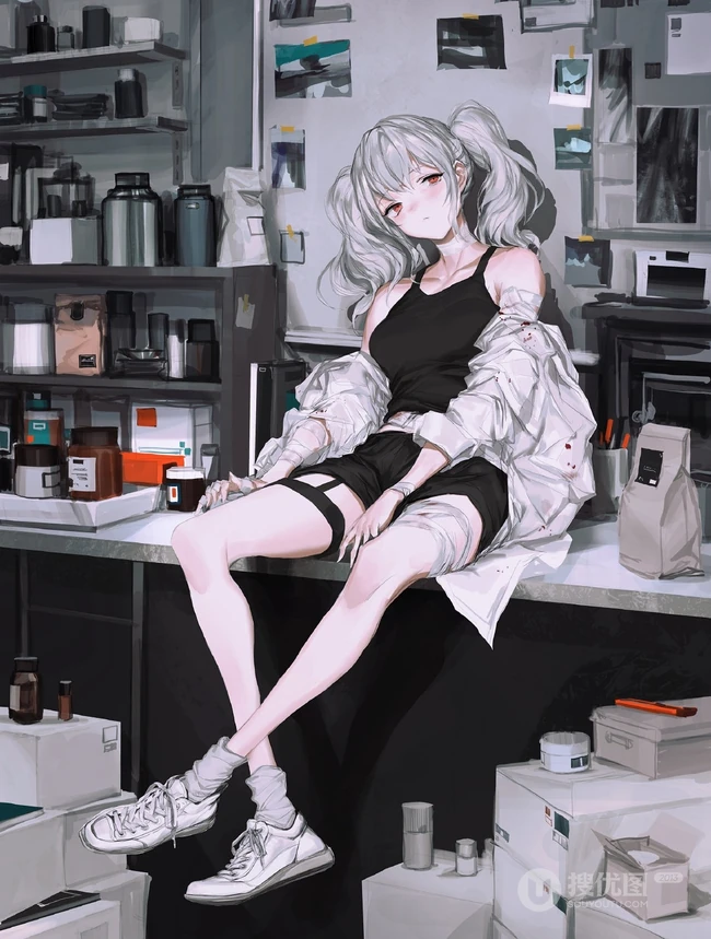 动漫短裤，短裙，袜装少女CG人物插画日常生活图集