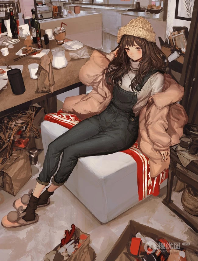 动漫短裤，短裙，袜装少女CG人物插画日常生活图集