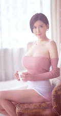 气质短衫短裤修身女生兔娘优雅室内喝茶看书高清写真