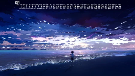 2019年10月动漫CG 插画 背景 二次元高清日历桌面壁纸图片