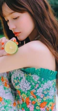 金莎清新印花绿裙户外郊游甜美怡人写真图片