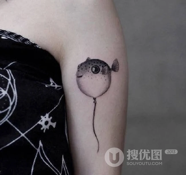 可爱兔子，猫咪，浣熊，河豚等小动物女生手臂纹身图案 第3张