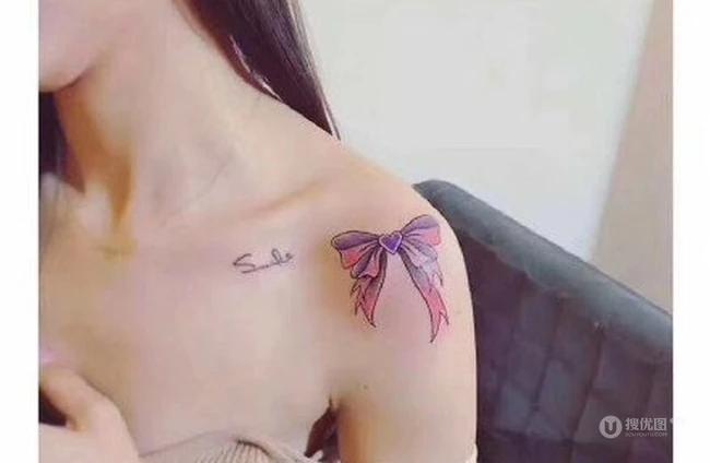 清新淡雅的花卉，花朵，字母等女生肩部锁骨等纹身图案 第2张