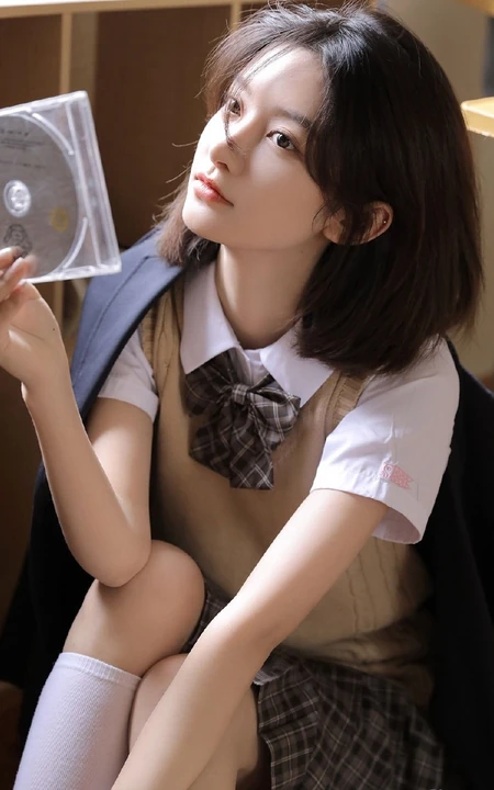 清纯微博网红什么七七学生制服短裙清新室内写真图集