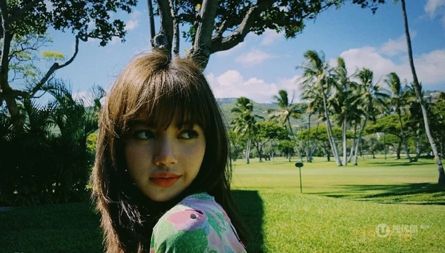 泰国籍女歌手Lisa夏威夷椰树林旅拍风情写真图片