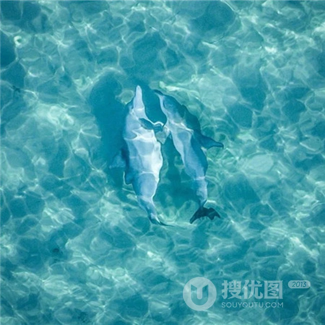 蓝色壮观的海洋唯美图片，高空俯瞰下的海洋清新意境美图