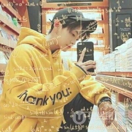帅气男生侧颜头像，带有公式数字的蒙版男生微信好看头像